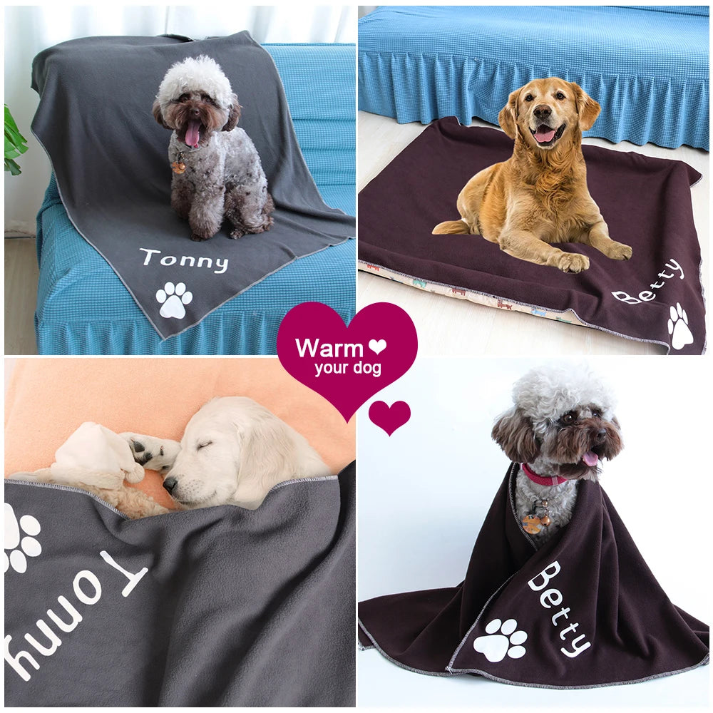 PawPrints & PupNames: Custom Cozy Canine Blanket