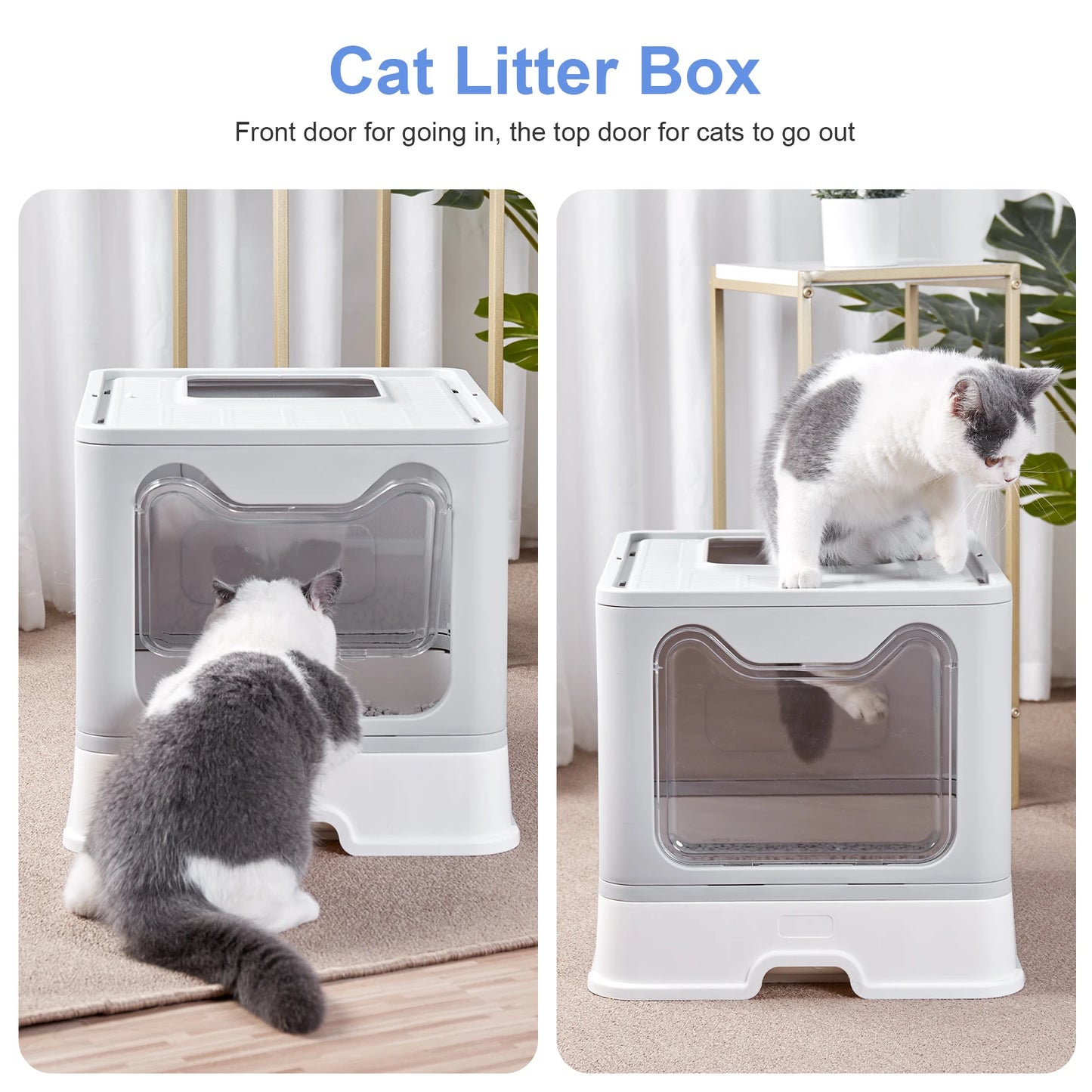 KittyHaven FlipLid: Foldable Front-Entry Cat Litter Box