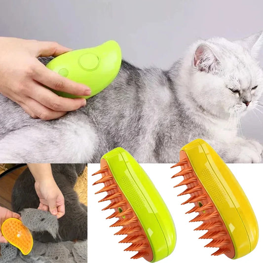 HydraPurr™ Electric Cat Grooming Brush with Steam & Water Spray