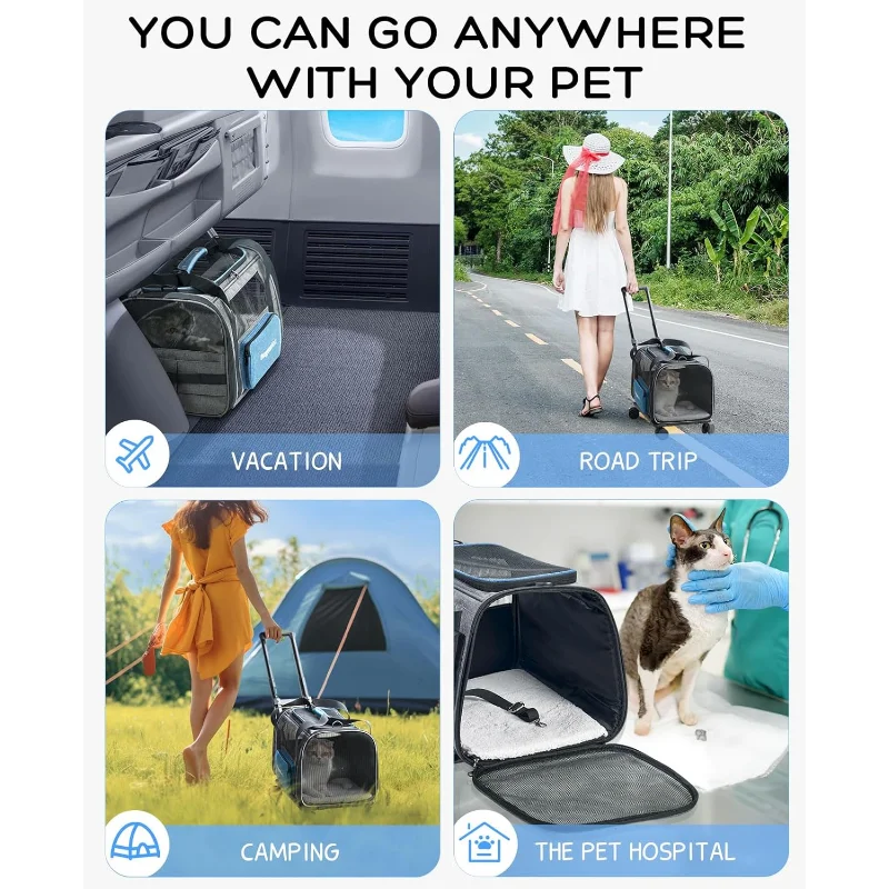 Roll-A-Pet Deluxe: Airline-Approved Telescopic Pet Carrier on Wheels