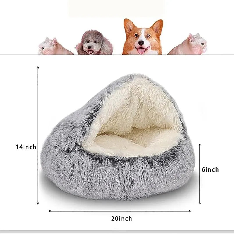 PlushPaws Cozy Retreat Pet Bed
