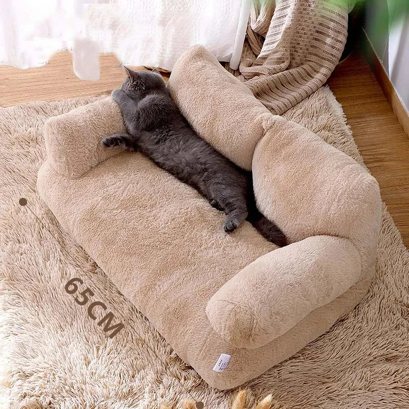 PurrLux Cozy Haven: Plush Pet Sofa for Winter Warmth