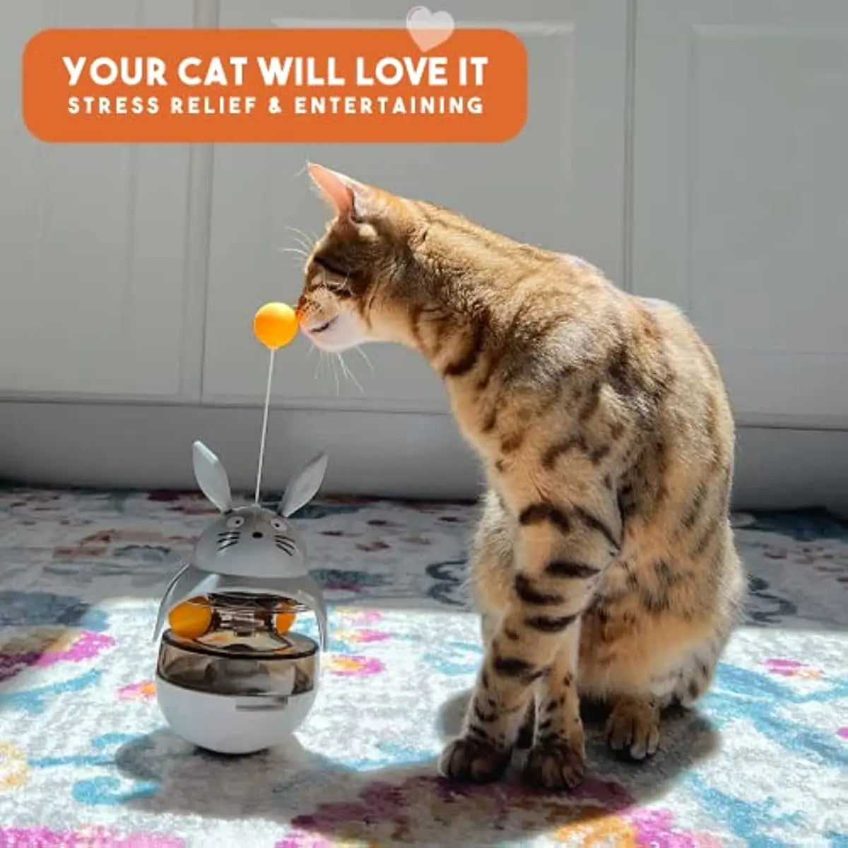 Whisker Wobble: Interactive Cat Feeder & Play Tower with Sounding Bell
