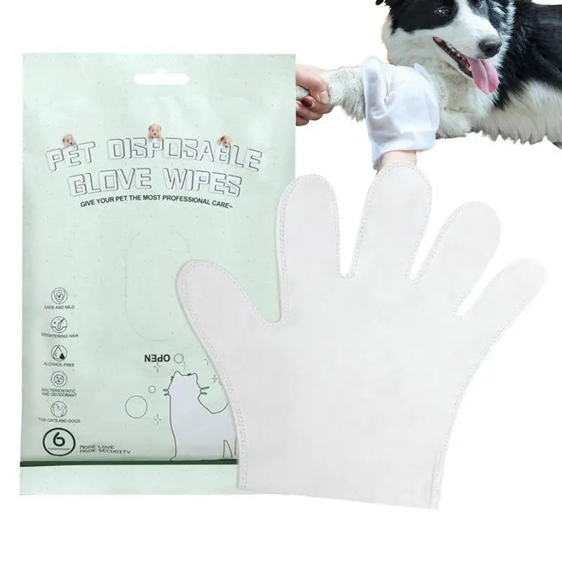 PawsFresh No-Rinse Dog Grooming Wipes and Washing Gloves