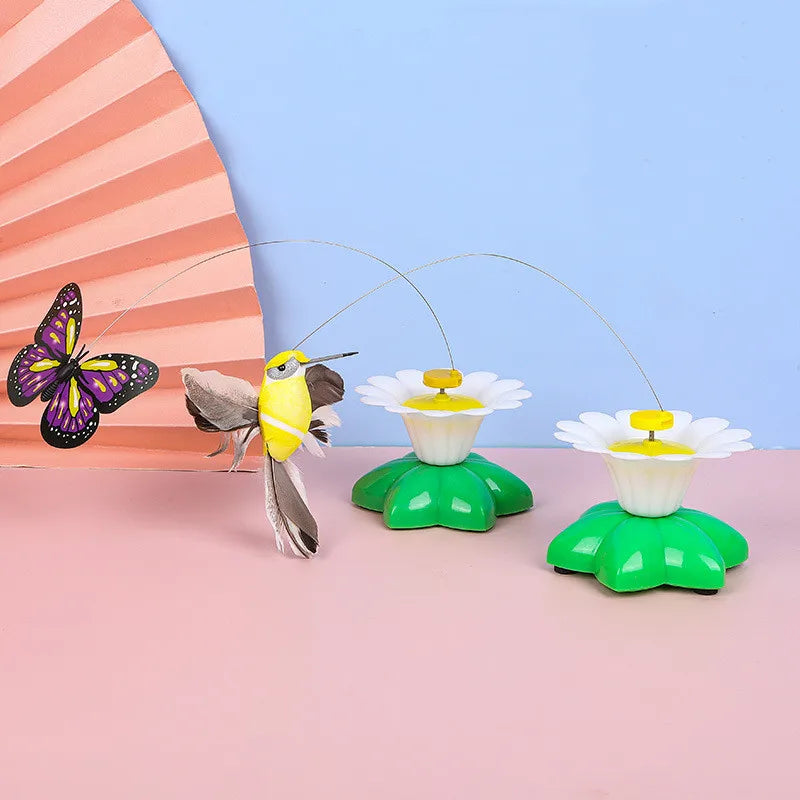 WhirlWing Frenzy: Electric Rotating Butterfly & Bird Interactive Pet Toy