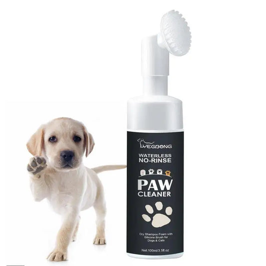 PawPure CleanFoam: Waterless Paw and Claw Cleansing Mousse with Bonus Dog Brush for Cats and Dogs