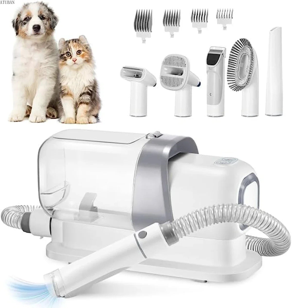 WhisperGroom Pro: Vacuum-Assisted Pet Grooming & Hair Removal Kit