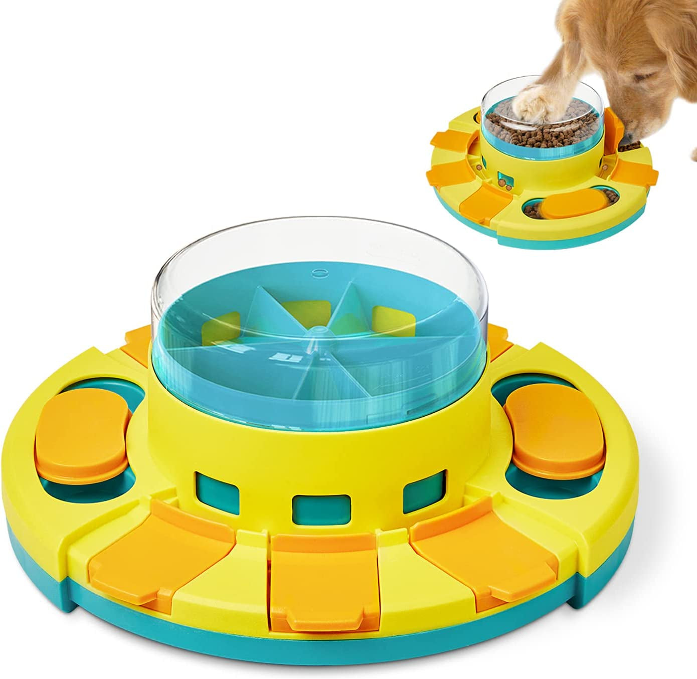Dog Puzzle Toy 2 Levels, Slow Feeder, Dog Food Treat Feeding Toys for IQ Training, Dog Entertainment Toys for All Breeds 4.2 Inch Height